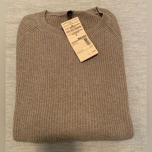 Brand New MUJI Cotton Rib Knit Crew Neck Sweater Beige Size S